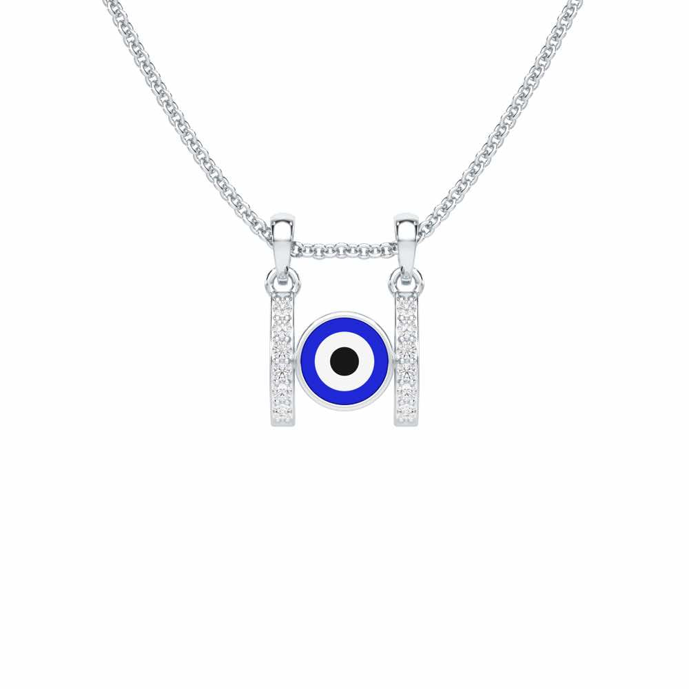 Eyes of Destiny Silver Pendant - White Gold - Image 1