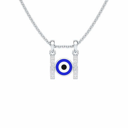 Eyes of Destiny Silver Pendant - White Gold - Image 1