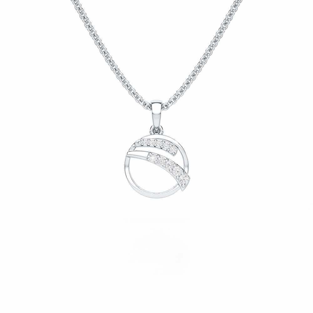 Celeste Sparkle Silver Pendant - White Gold - Image 1