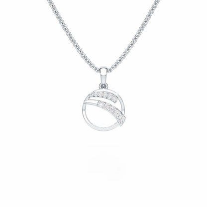 Celeste Sparkle Silver Pendant - White Gold - Image 1