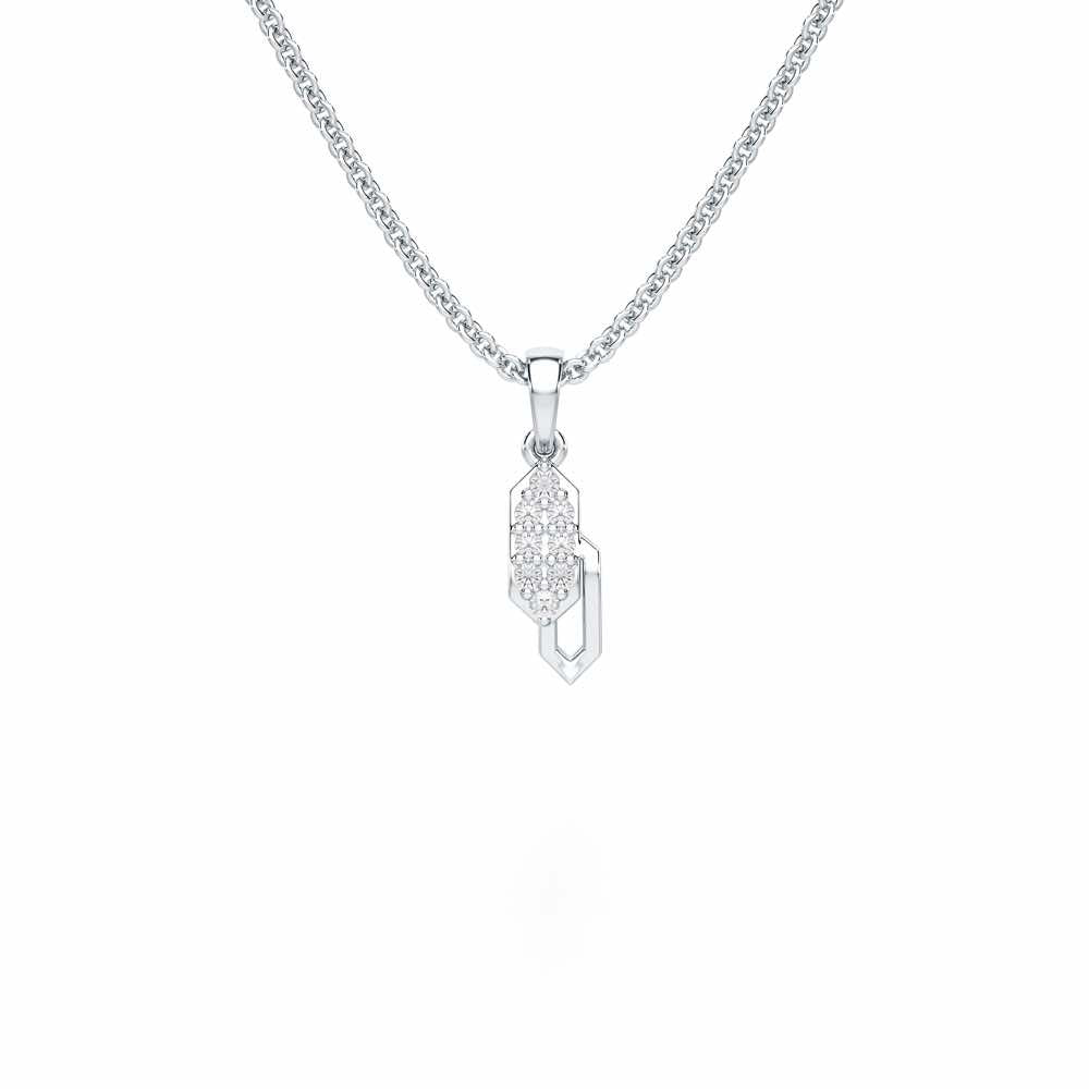 Moonbeam Glow Silver Pendant - White Gold - Image 1