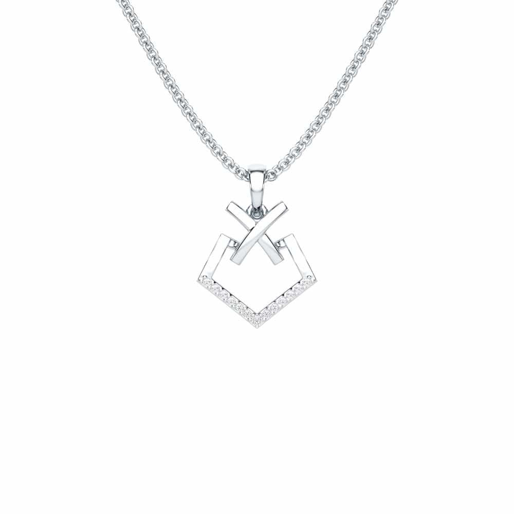 Cross Glow Silver Pendant - White Gold - Image 1