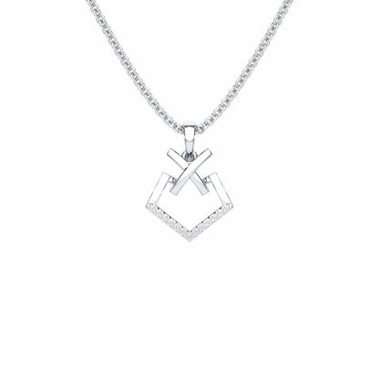 Cross Glow Silver Pendant - White Gold - Image 1