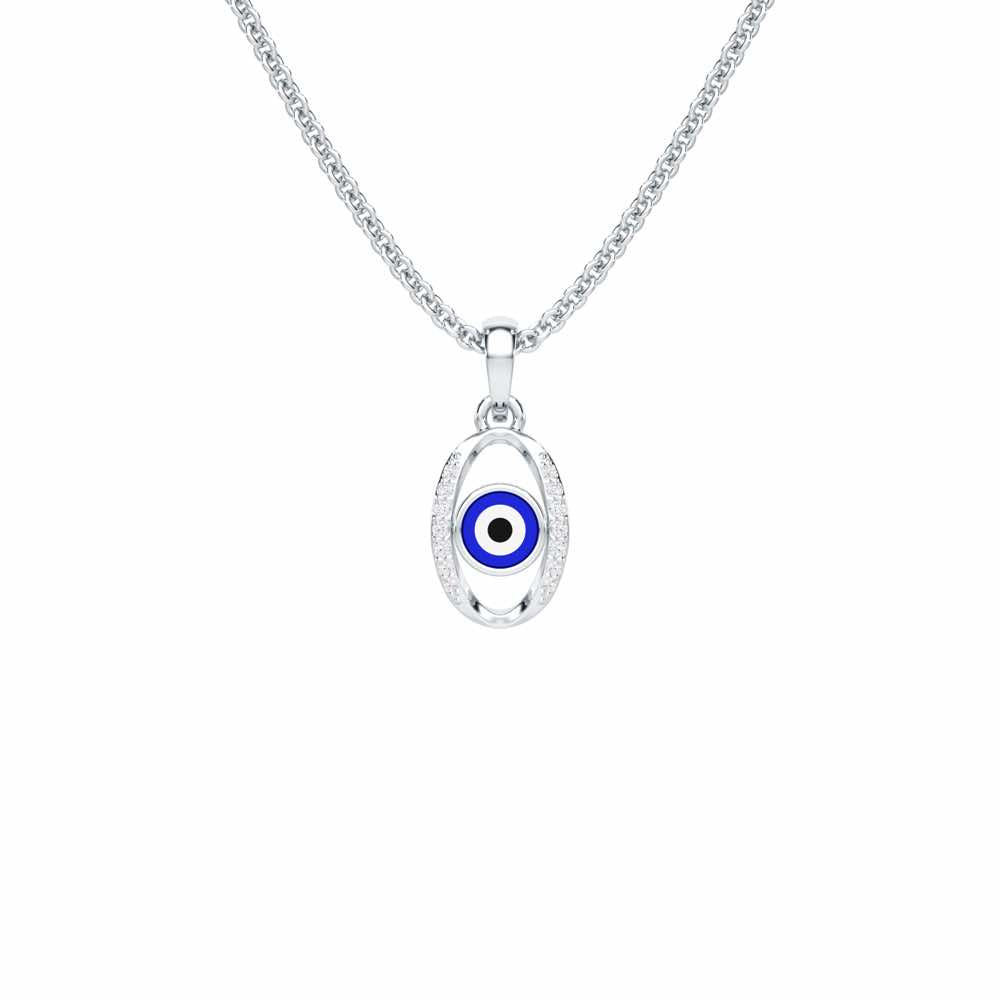 Divine Watcher Silver Pendant - White Gold - Image 1