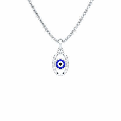 Divine Watcher Silver Pendant - White Gold - Image 1