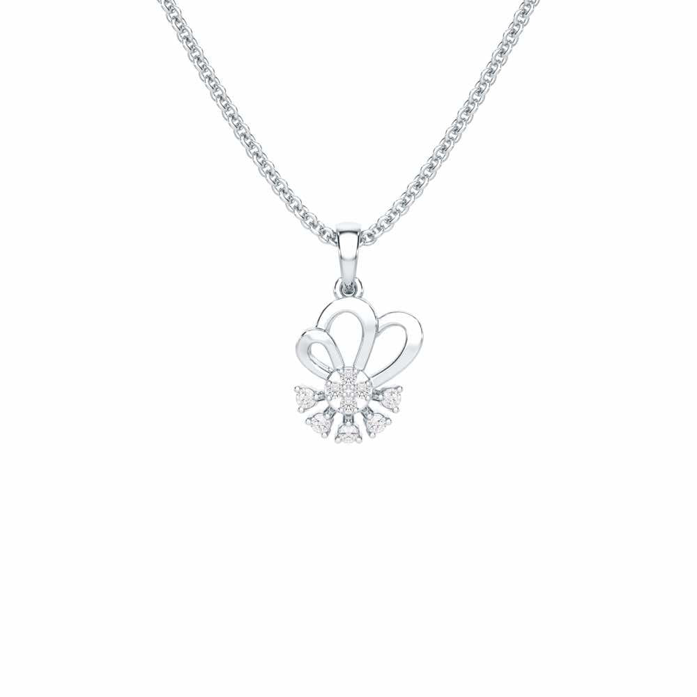 Graceful Glow Silver Pendant - White Gold - Image 1