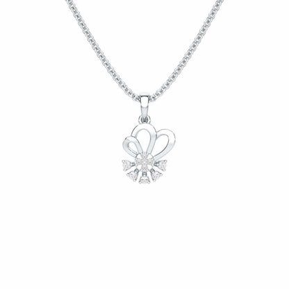 Graceful Glow Silver Pendant - White Gold - Image 1