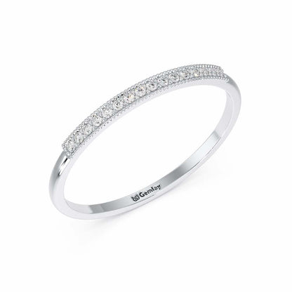 Royal Gleam Stackable Silver Ring - White Gold - Image 1