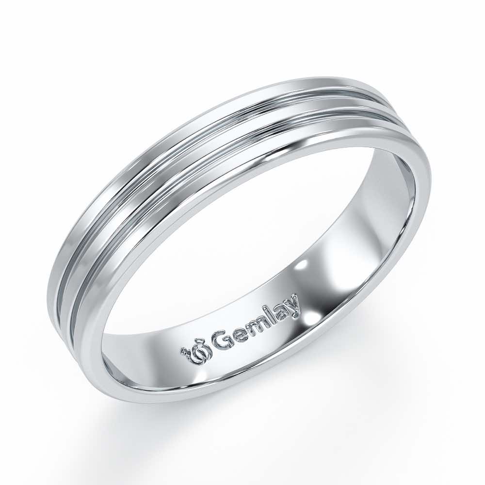 Elton Silver Band For Men - White Gold - Image 1