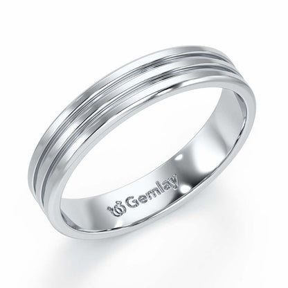 Elton Silver Band For Men - White Gold - Image 1