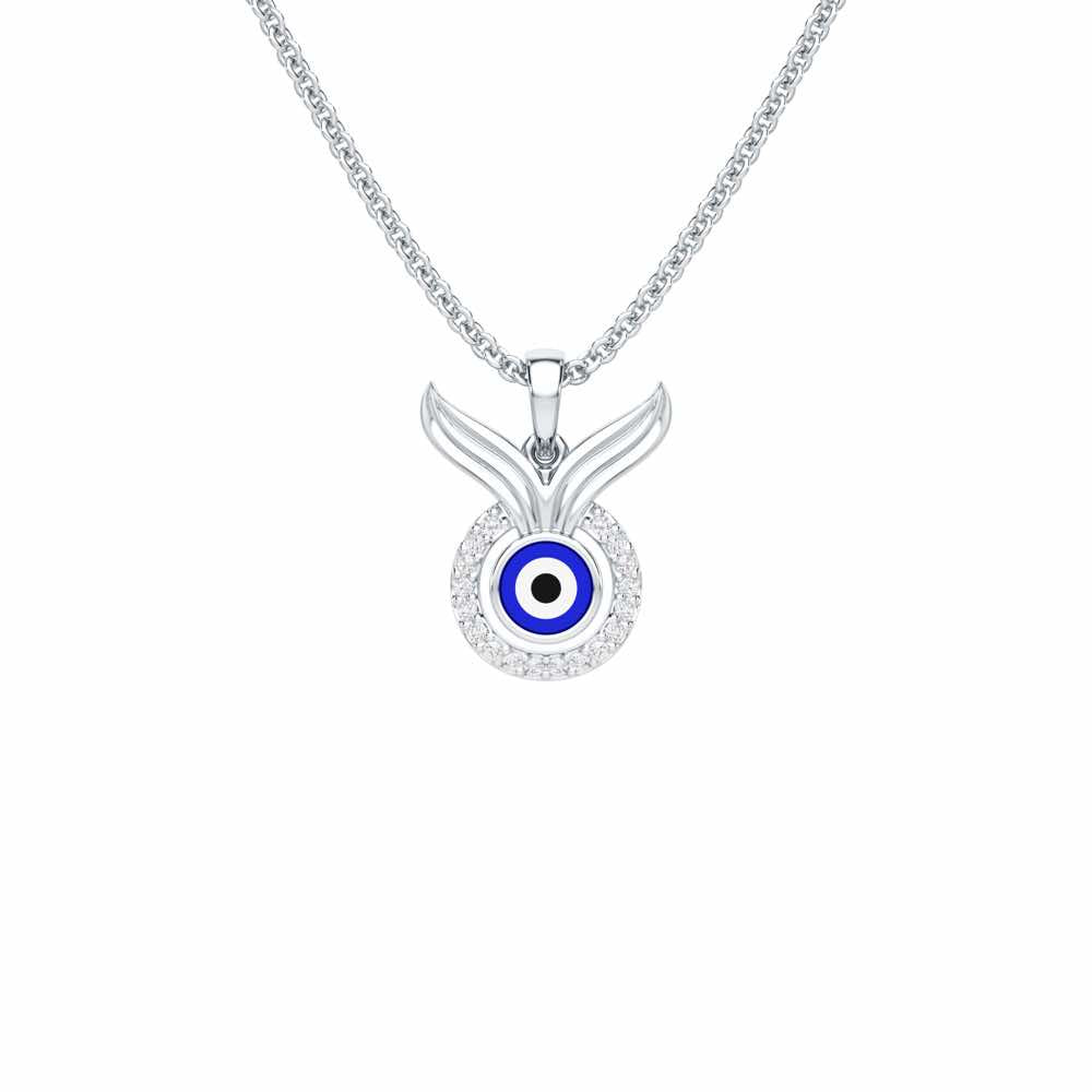 Divine Shield Silver Pendant - White Gold - Image 1