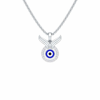 Divine Shield Silver Pendant - White Gold - Image 1