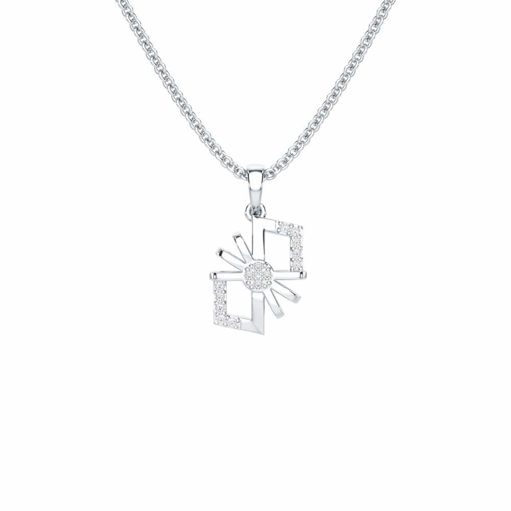 Luminous Essence Silver Pendant - White Gold - Image 1