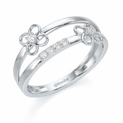 Spring Bliss Silver Ring - White Gold - Image 1