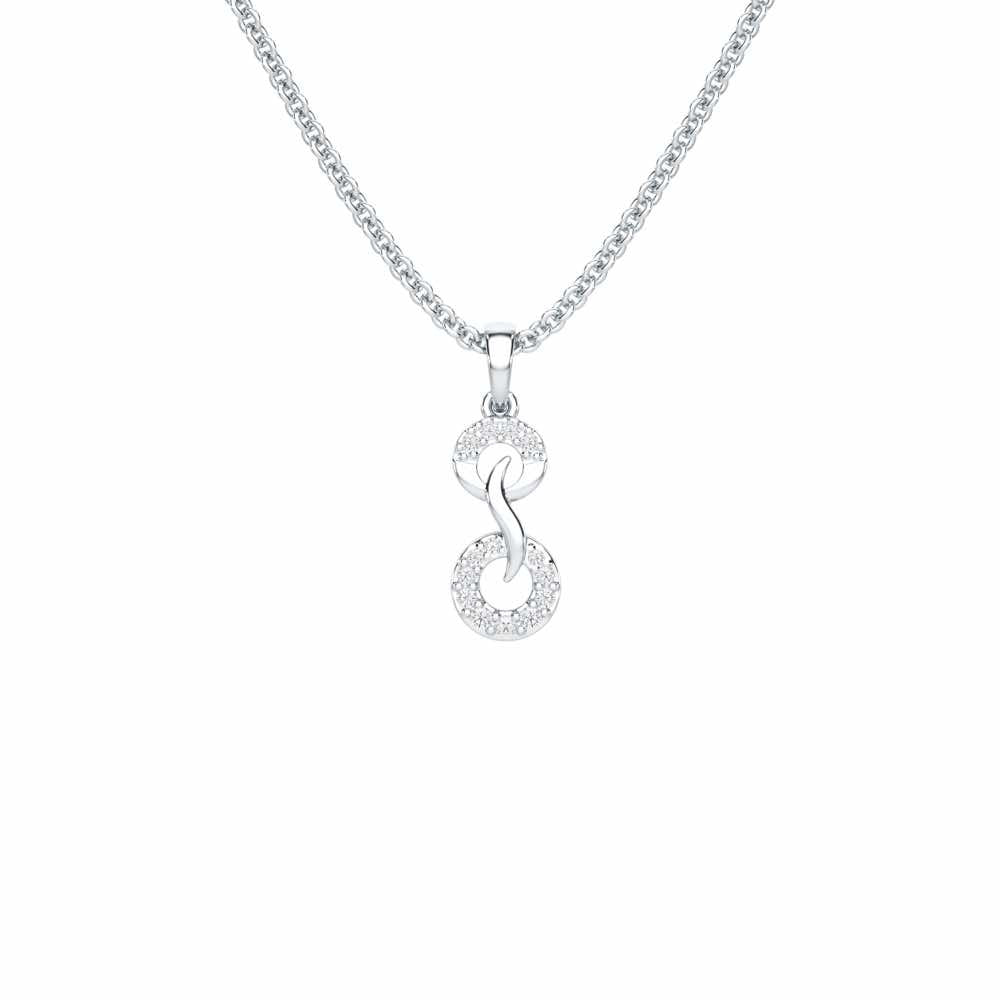 Delicate Halos Silver Pendant - White Gold - Image 1