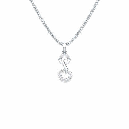 Delicate Halos Silver Pendant - White Gold - Image 1