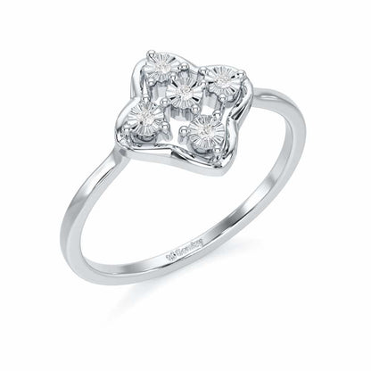 Glowy Terrain Silver Ring - White Gold - Image 1