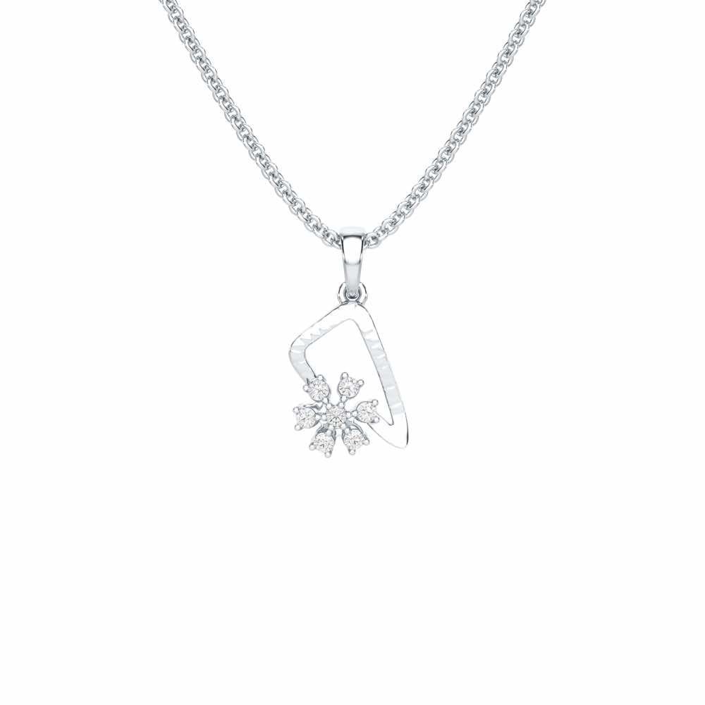Serene Elegance Silver Pendant - White Gold - Image 1