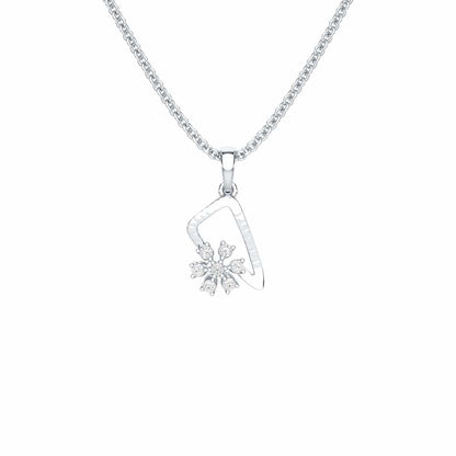 Serene Elegance Silver Pendant - White Gold - Image 1