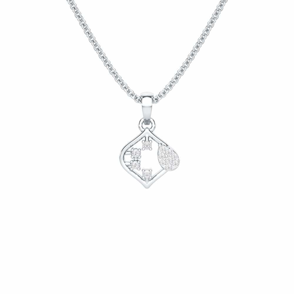 Starlit Charm Silver Pendant - White Gold - Image 1