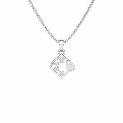 Starlit Charm Silver Pendant - White Gold - Image 1