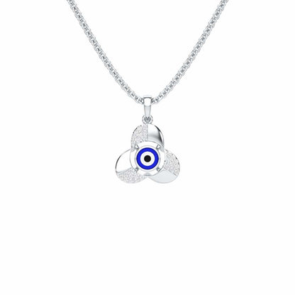 Eye of Fortitude Silver Pendant - White Gold - Image 1