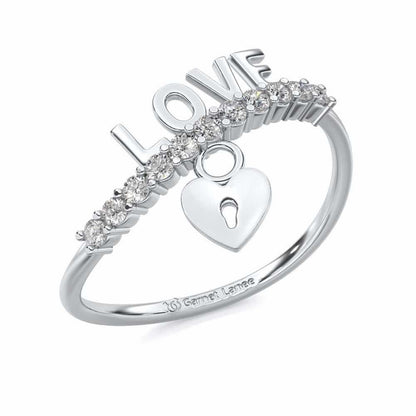 Hang Love Silver Ring - White Gold - Image 1
