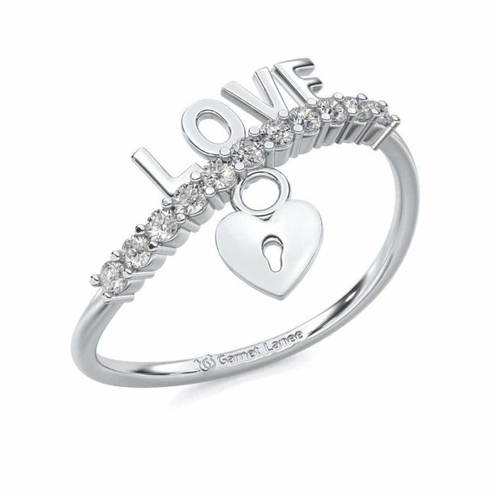 Hang Love Silver Ring - White Gold - Image 1