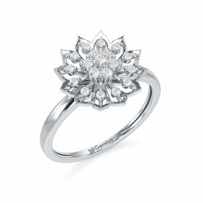 Earl Flora Silver Ring - White Gold - Image 1