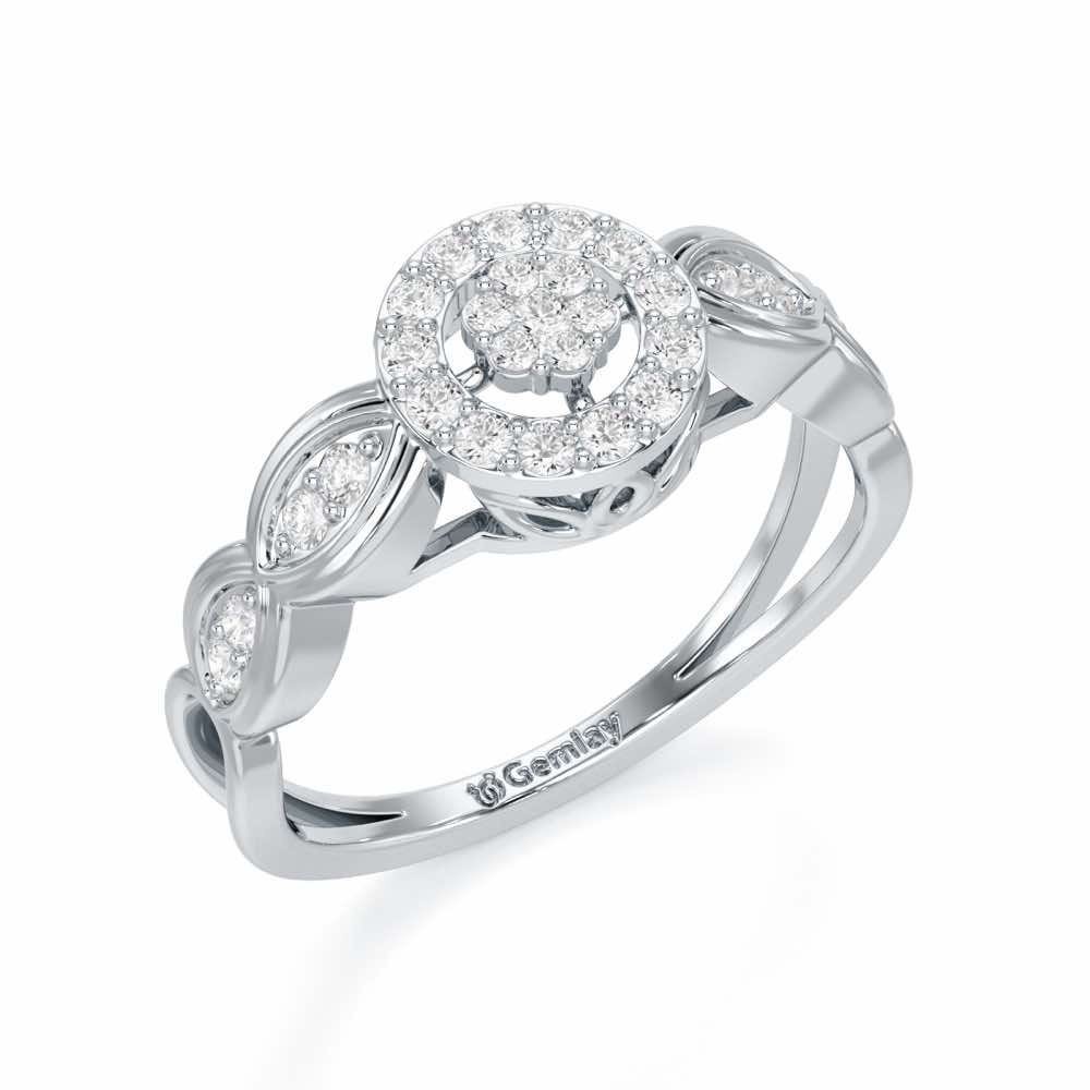 Ethereal Avni Silver Ring - White Gold - Image 1