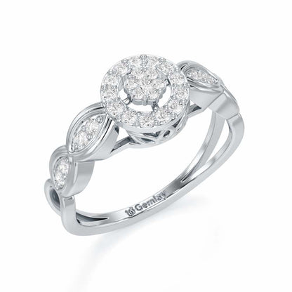 Ethereal Avni Silver Ring - White Gold - Image 1