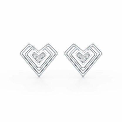 Perfect Pointers Silver Earring Studs - White Gold - Image 1
