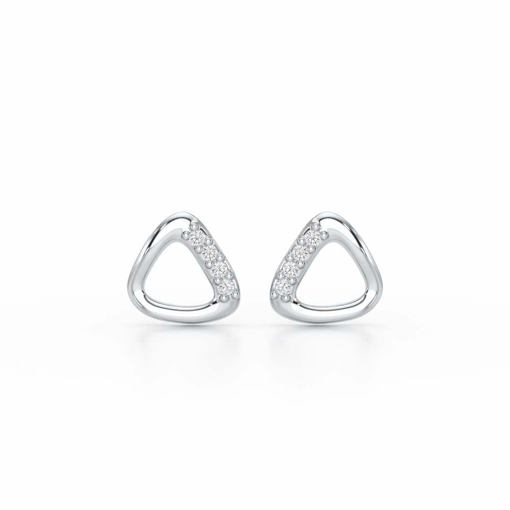Twinkle Loops Silver Earrings - White Gold - Image 1