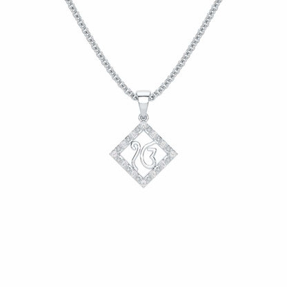 Divine Onkar Silver Pendant - White Gold - Image 1