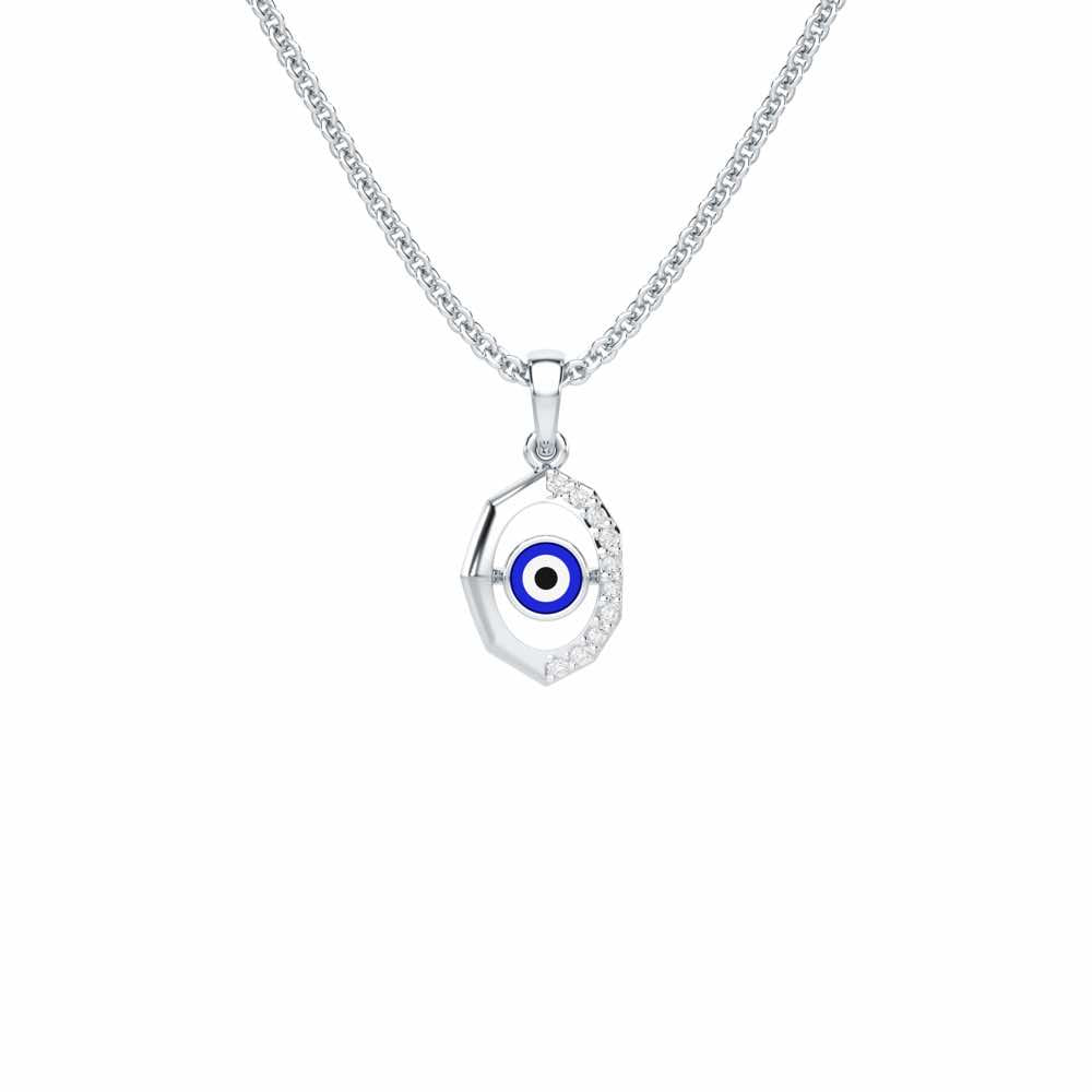Mystic Guardian Silver Pendant - White Gold - Image 1