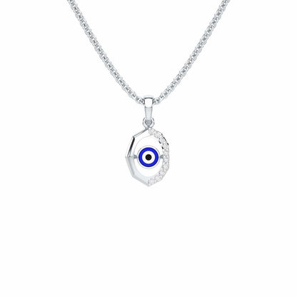 Mystic Guardian Silver Pendant - White Gold - Image 1