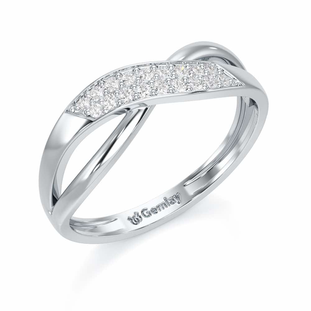 Dawn Twist Silver Ring - White Gold - Image 1