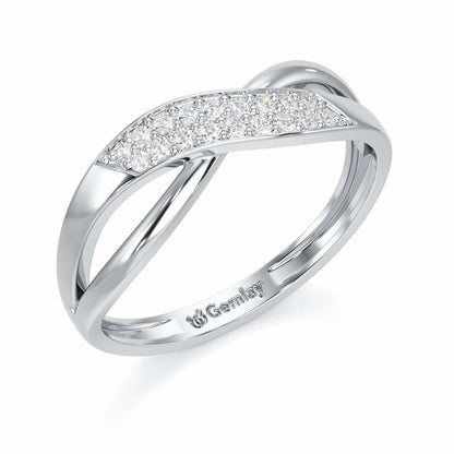Dawn Twist Silver Ring - White Gold - Image 1