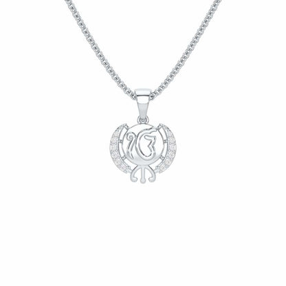 Onkar Grace Silver Pendant - White Gold - Image 1