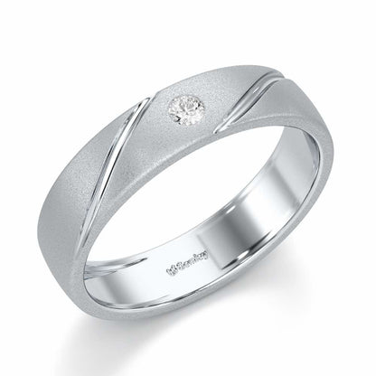 Fiora Glow Silver ring For Men - White Gold - Image 1