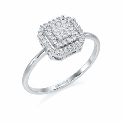 Syrina Glow Silver Ring - White Gold - Image 1