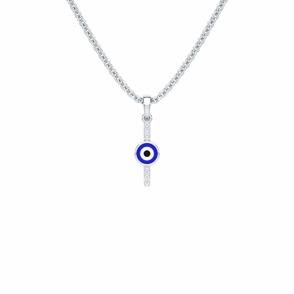 Warding Gaze Silver Pendant - White Gold - Image 1