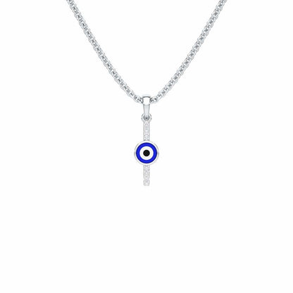 Warding Gaze Silver Pendant - White Gold - Image 1