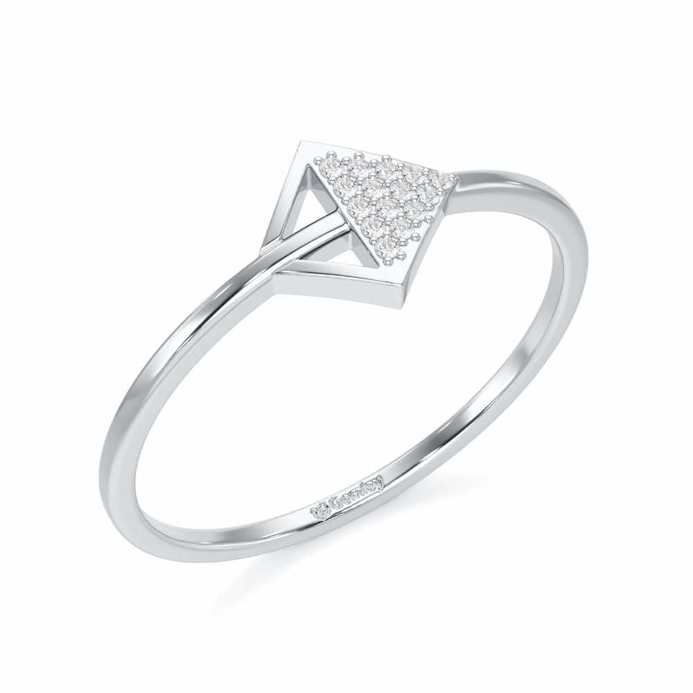 Glowing Gem Silver Ring - White Gold - Image 1