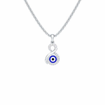 Sacred Gaze Silver Pendant - White Gold - Image 1