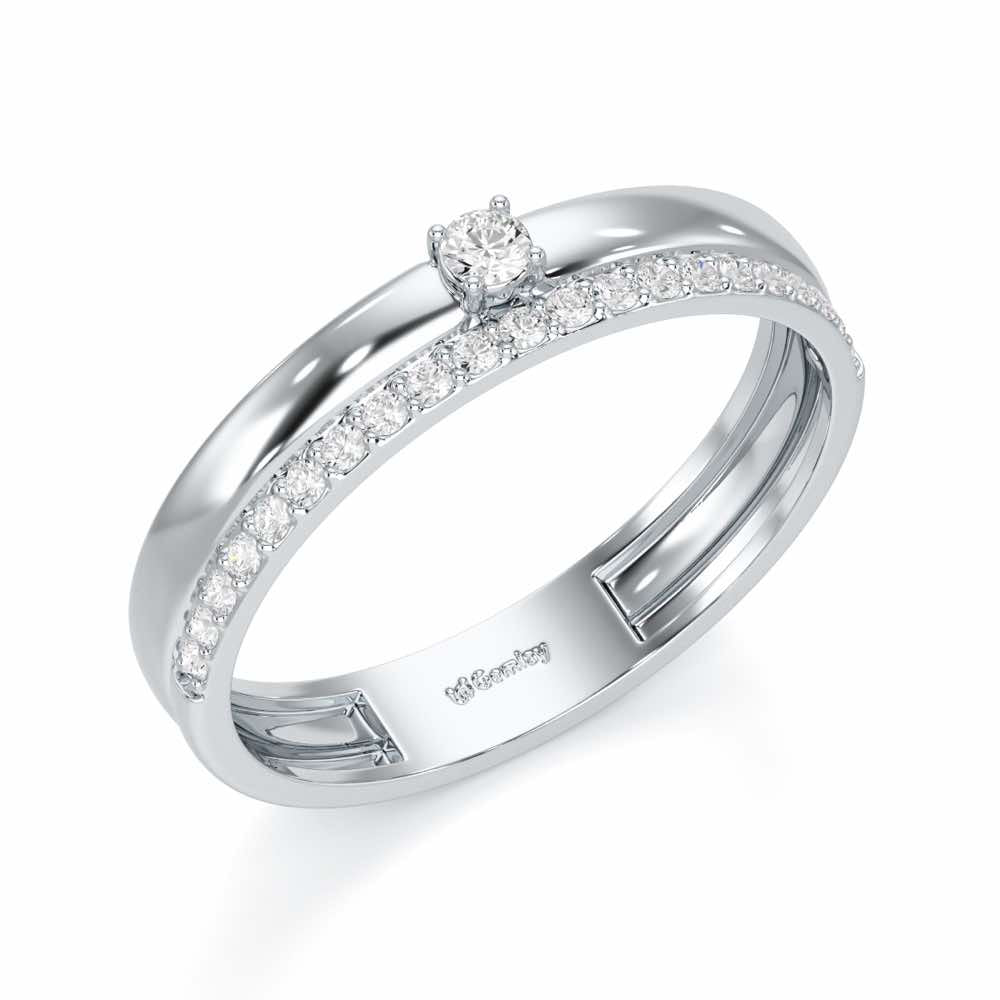 The Bliss Hint Silver Ring - White Gold - Image 1