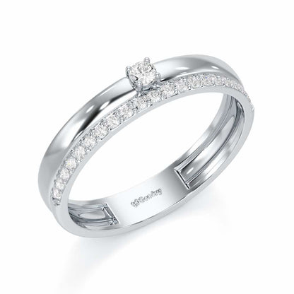 The Bliss Hint Silver Ring - White Gold - Image 1