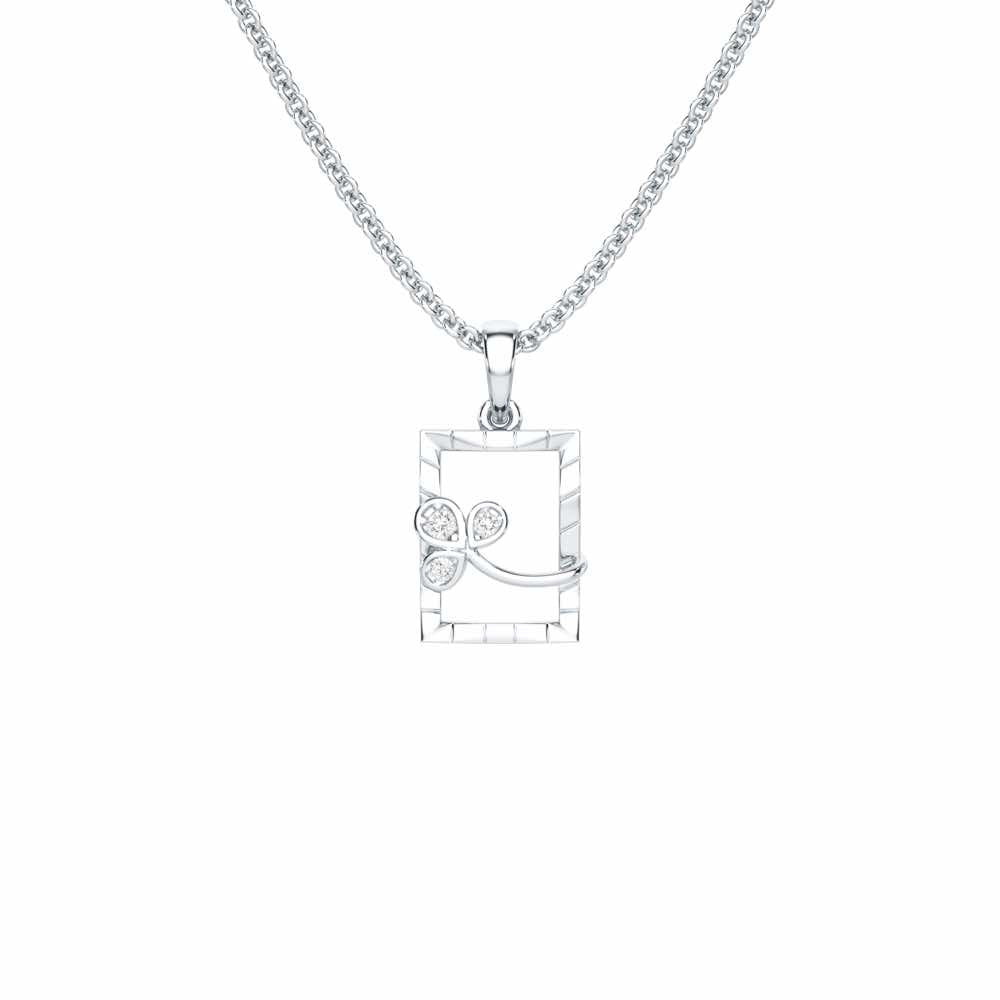 Opal Shine Silver Pendant - White Gold - Image 1