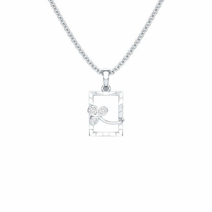 Opal Shine Silver Pendant - White Gold - Image 1