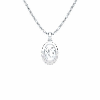 Onkar Shakti Silver Pendant - White Gold - Image 1